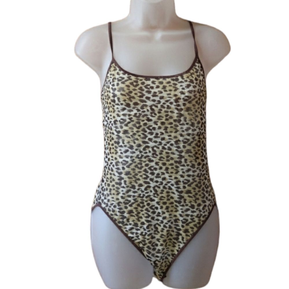 Marilyn Monroe Leopard Print Sheer Bodysuit Large Sheer Animal Statement Piece